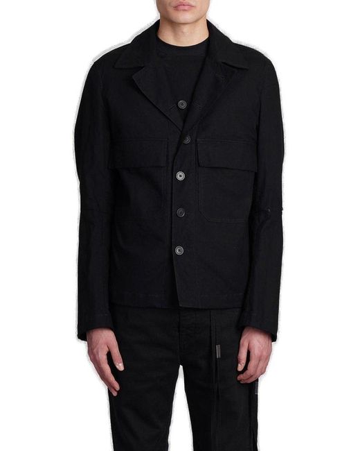 Ann Demeulemeester Black Long-sleeved Buttoned Jacket for men