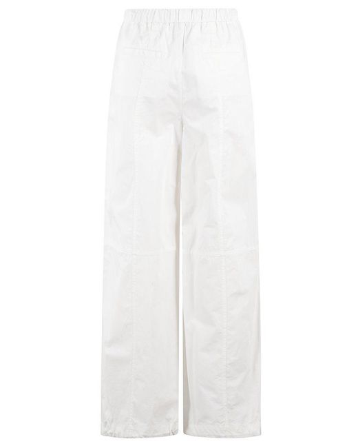 Isabelle Blanche White Elastic Waist Wide-Leg Pants
