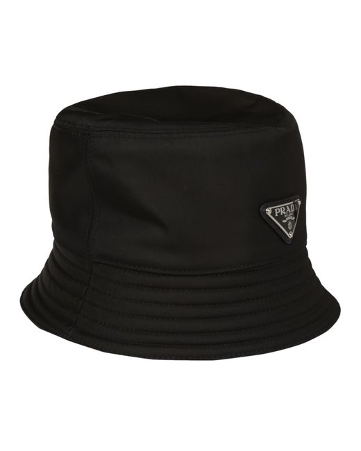 Prada Black Nylon Bucket Hat for men