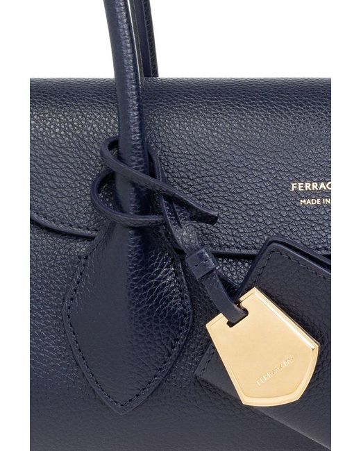 Ferragamo Blue East West Tote Bag