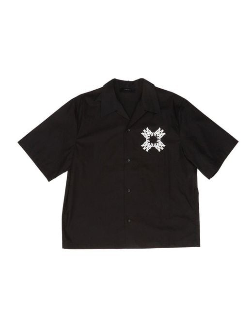 Amiri Black Pool Cue Bowling Shirt for men