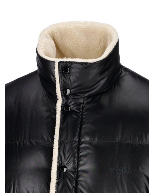Saint Laurent Black Faux Shearling Jacket for men