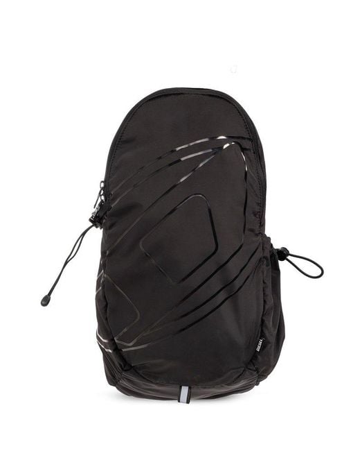 DIESEL Black ‘Drape Sling Bag’ One-Shoulder Backpack for men