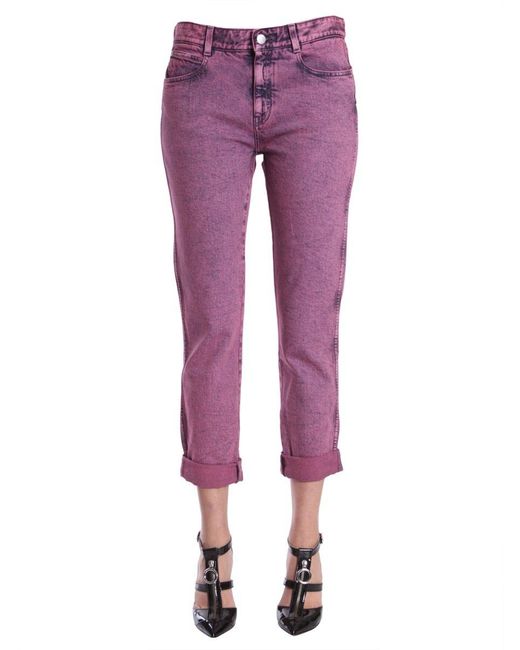 Stella McCartney Purple Denim Vintage Wash Boyfriend Jeans
