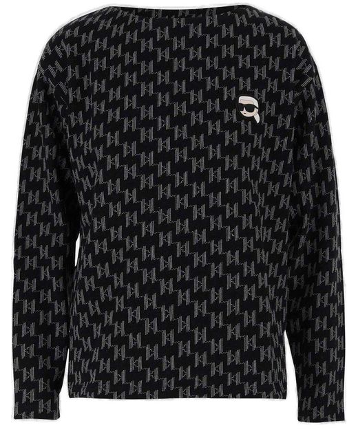 Karl Lagerfeld Black K/ikonik Monogram Sweatshirt