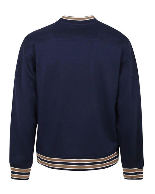 Valentino Blue Logo Flocked Crewneck Sweatshirt for men