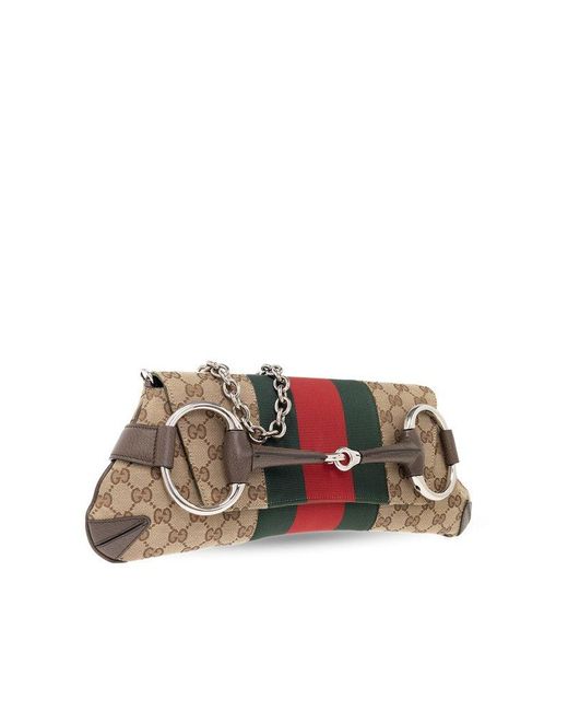Gucci Multicolor Horsebit Chain Medium Shoulder Bag