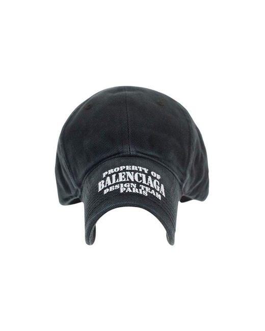 Balenciaga Black Property Embroidered Cap