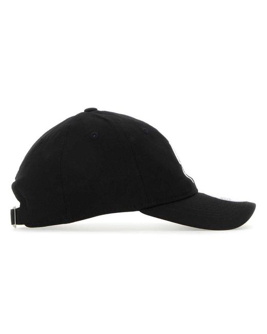 Yohji Yamamoto Black Logo Printed Curved Peak Cap for men