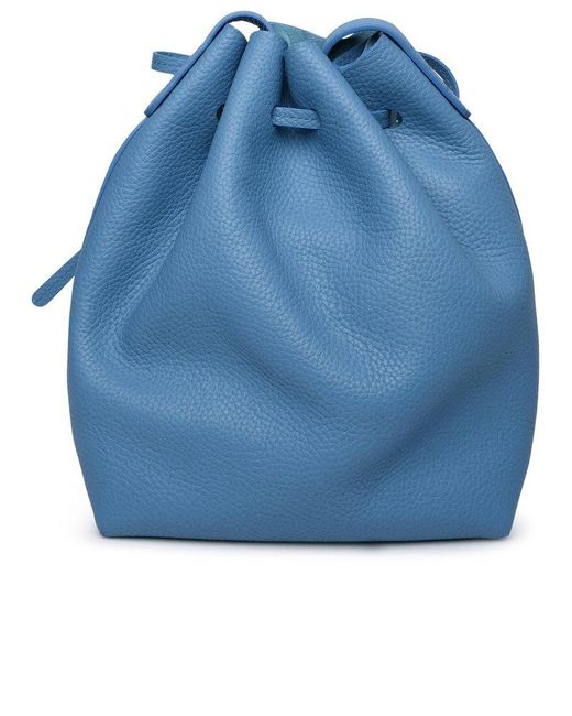 Mansur Gavriel Blue Drawstring Mini Bucket Bag