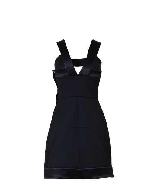 Jil Sander Black Bow-detailed Sleeveless Mini Dress