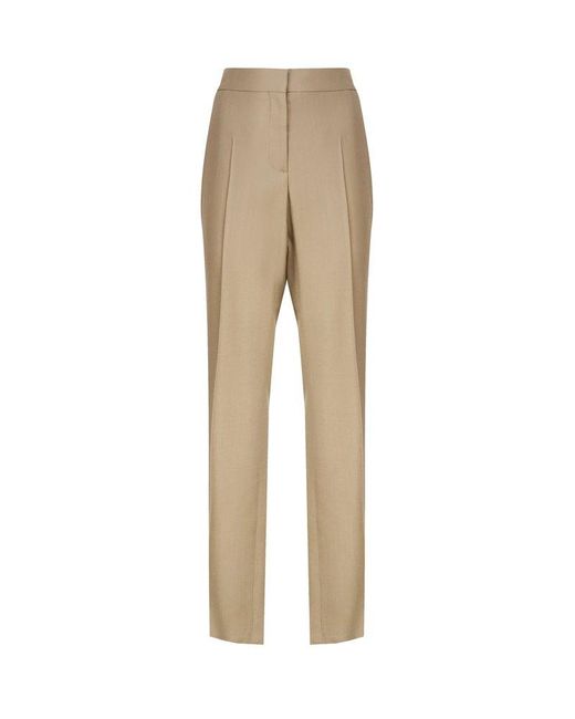 Stella McCartney Natural Mid-rise Straight-leg Tailored Trousers