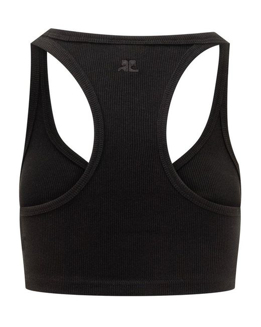 Courreges Black Crop Top Twist