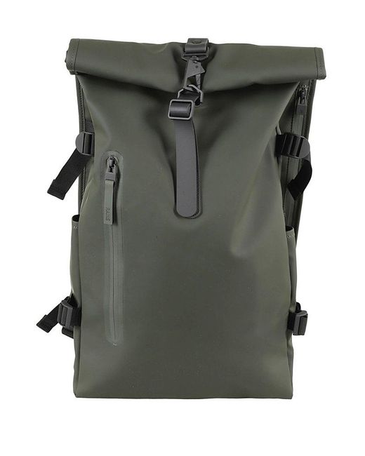 Rains Green Rolltop Large Backpack for men