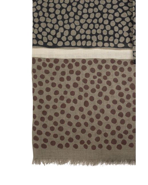 Saint Laurent Gray All-over Patterned Scarf