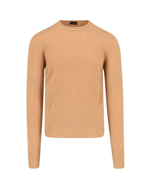 Drumohr White Crew Neck Knit Sweater for men