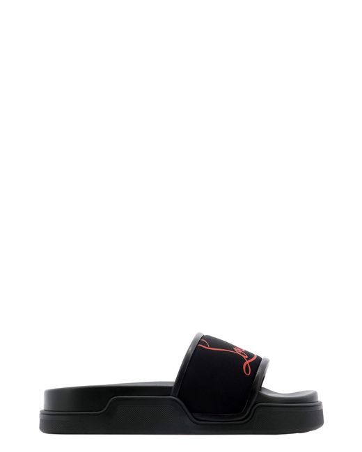 Christian Louboutin Black "navy Pool" Sandals for men