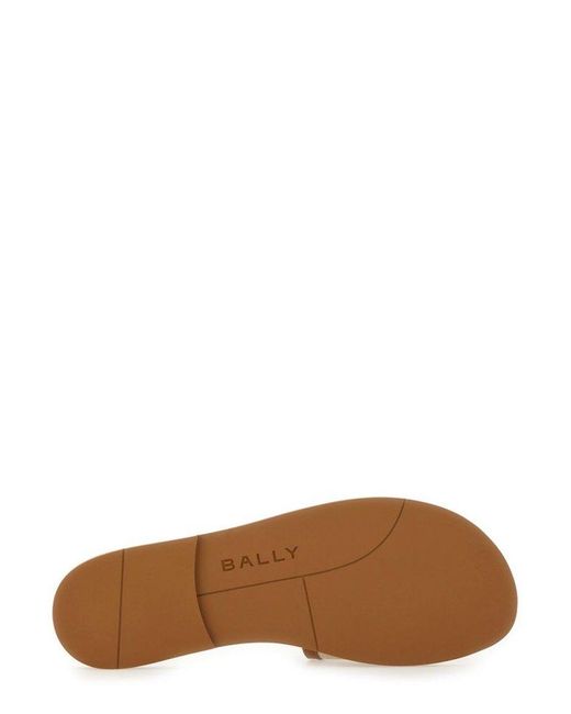 Bally Natural Logo Patch Open-Toe Slides