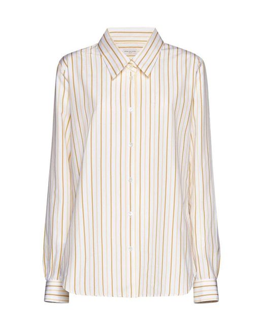 Dries Van Noten White Striped Button-up Shirt