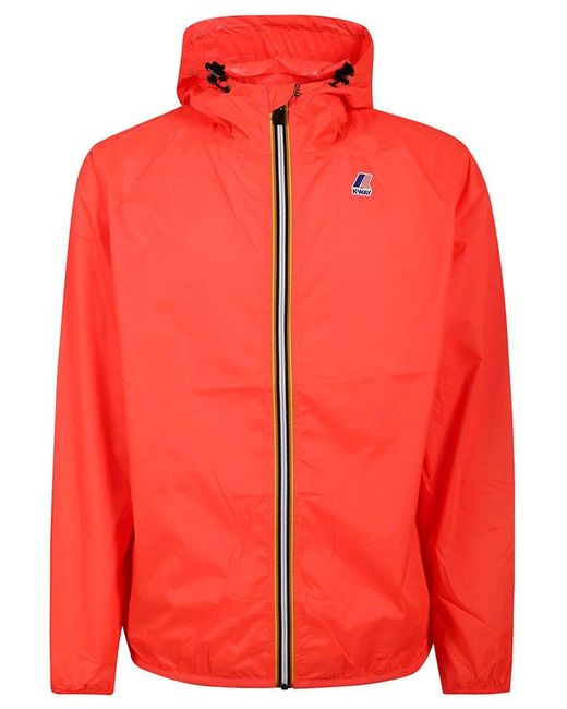 K-Way Red Zipped Hooded Jacket for men