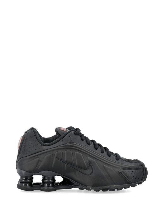 Nike Black Shox R4 Lace-Up Sneakers