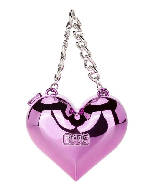 Gcds Pink Heart-shaped Chain Strapped Tote Bag