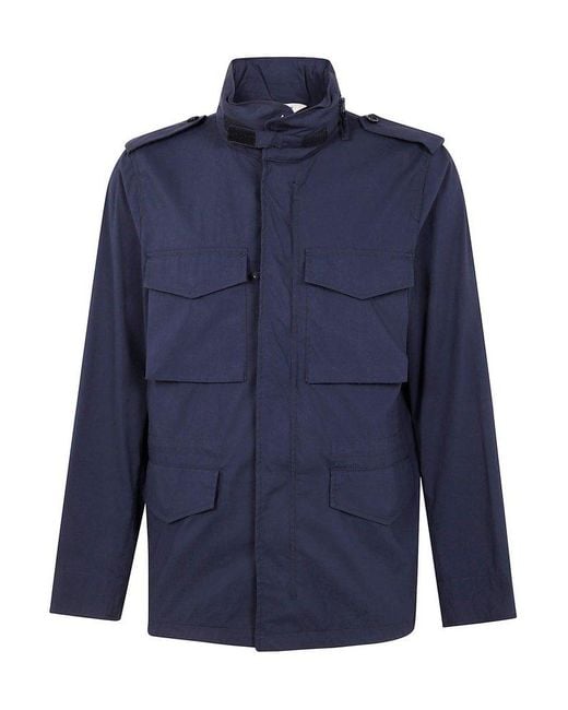 Aspesi Blue Vento Gabardine Mini Field Jacket for men