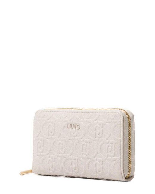 Liu Jo Natural Logo Lettering Zip-Around Wallet
