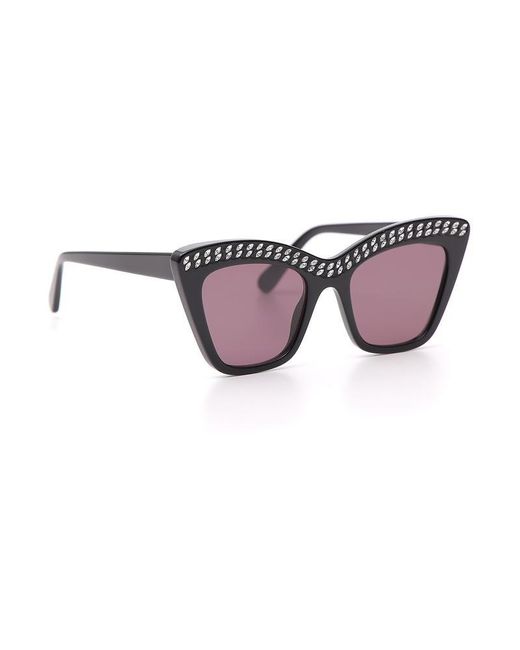 Stella McCartney Black Embellished Frames Sunglasses