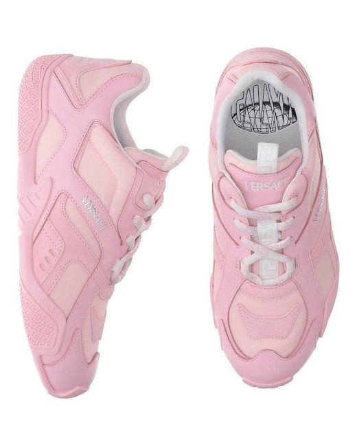 Versace Pink Galaxia Lace-Up Sneakers