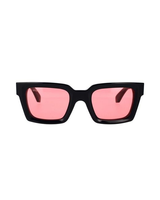 Off-White c/o Virgil Abloh Pink Clip On Square Frame Sunglasses