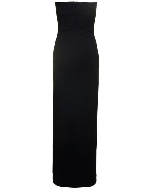 Solace London Black The Zora Strapless Maxi Dress