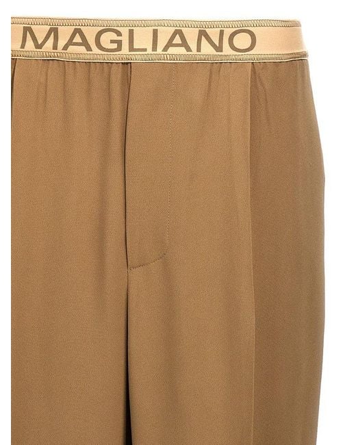 Magliano Natural Boxer Logo Detailed Pants for men