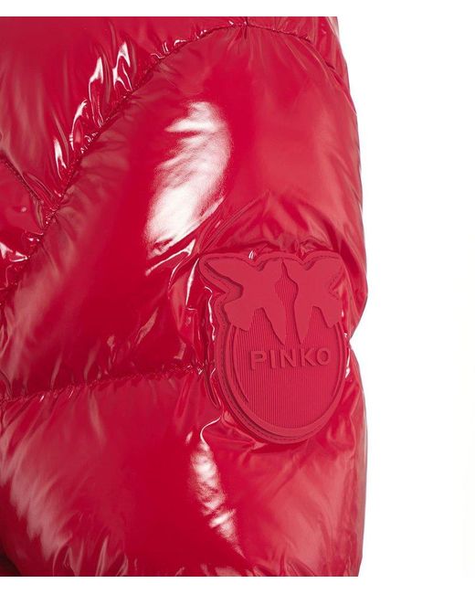 Pinko Red Padded Pea Jacket