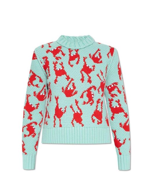 Bottega Veneta Red Sweater With Crab Pattern, ', Light