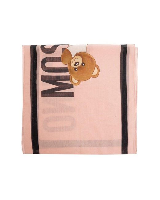 Moschino Pink Scarf With Logo,