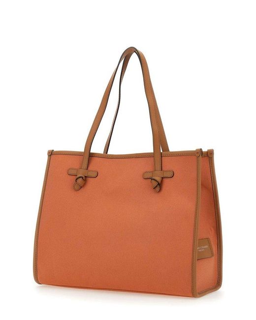 Gianni Chiarini Brown Marcella Logo Patch Tote Bag