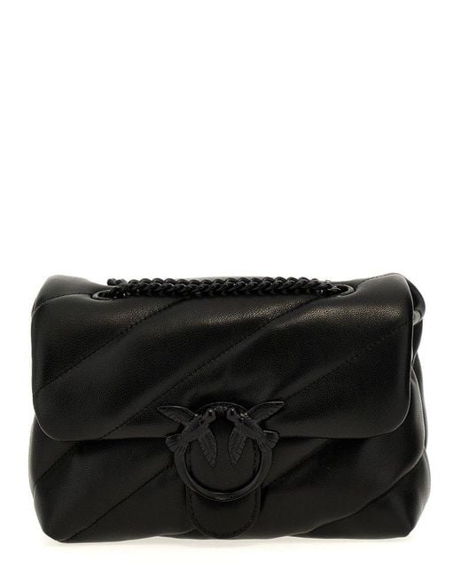 Pinko Black Mini Love Bag Puff Maxi Quilt Crossbody Bags