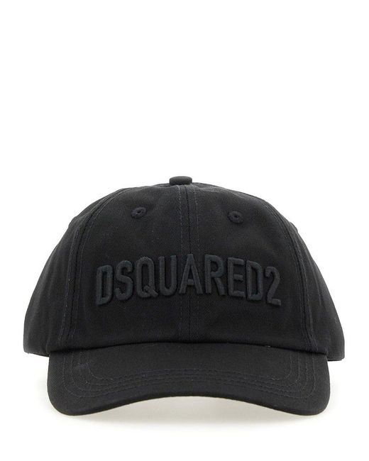 DSquared² Black Baseball Hat With Logo for men