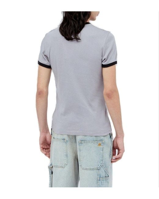 Courreges Gray Bumpy Contrast T-shirt for men