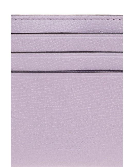 COACH Purple Card Case With Logo, for men