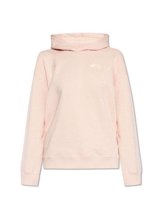 Ganni Pink Hoodie From Organic Cotton,