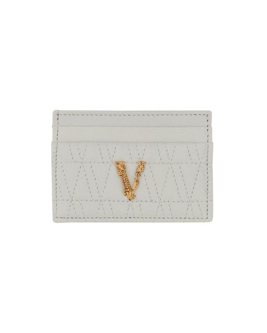 Versace White Card Holder "virtus"