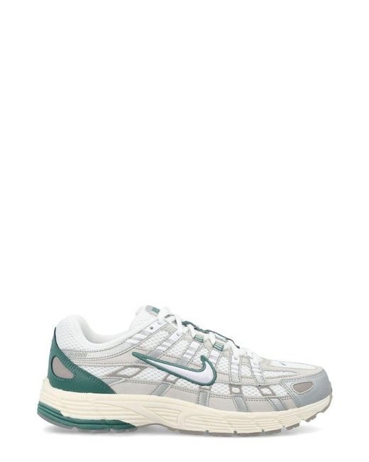 Nike White P-6000 Panelled Lace-up Sneakers