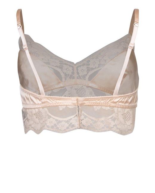 Dolce & Gabbana Natural Lace Detailed Twill Bralette