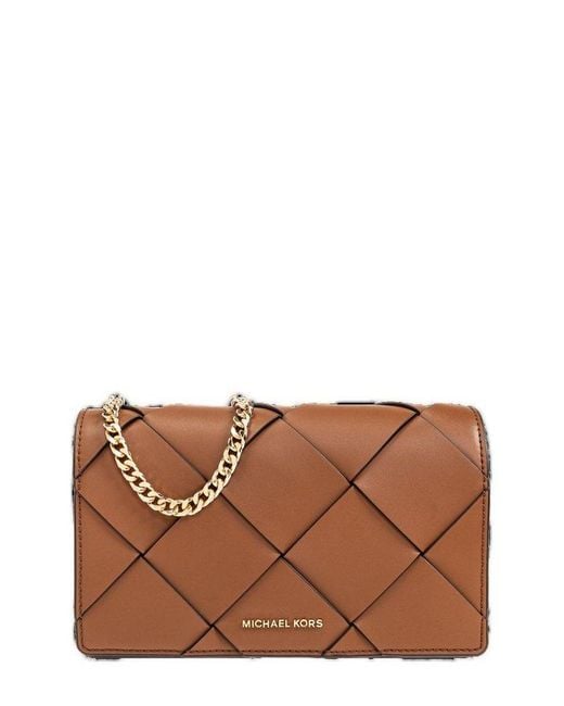 MICHAEL Michael Kors Black Jet Set Medium Woven Crossbody Bag