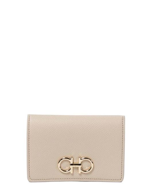 Ferragamo Natural Logo-Plaque Bi-Fold Wallet