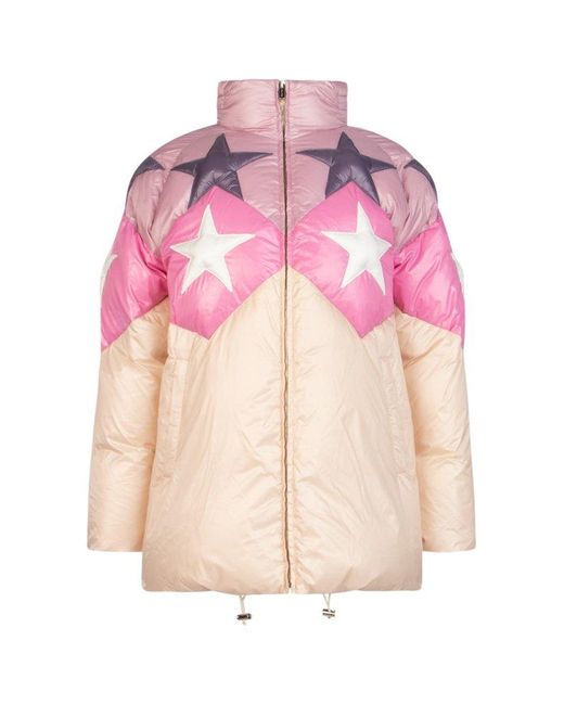 Miu Miu Pink Star Quilted Down Jacket