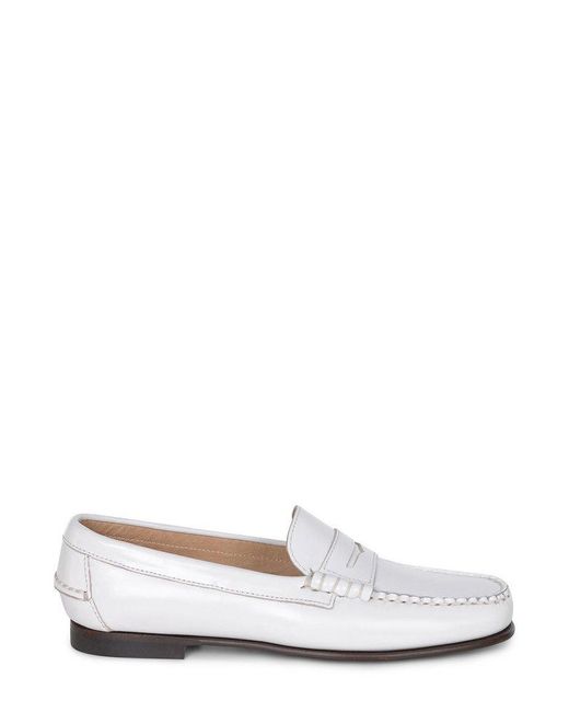 Sebago White Danielle Penny Slot Loafers