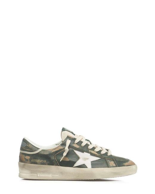 Golden Goose Deluxe Brand Green Stardan Distressed Lace-up Sneakers for men
